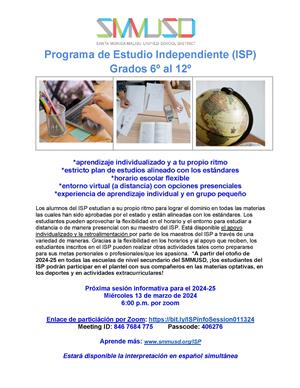 Spanish flyer about 3/13 info meeting